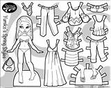Paper Doll Dolls Printable Spring Print Yumiko Color Pdf Clothes Sprite Styles Paperthinpersonas Bw Style sketch template