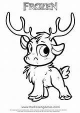 Coloring Pages Frozen Sven Cub sketch template