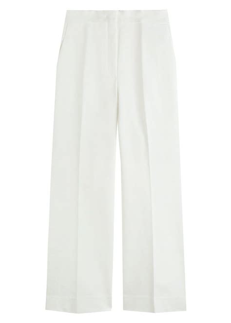 vanilia witte broek met wijde pijp van lyocell vanilia witte broek witte kleding broeken