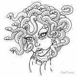 Medusa Coloring Pages Drawing Tattoo Outline Head Easy Drawings Darien Carmen Gorgona Hissing Cartoon Body Greek Mythology Adult Books Color sketch template