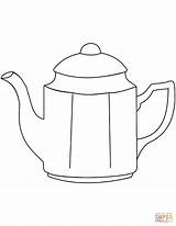 Coffee Pot Coloring Pages Template Crack Printable Kitchen Housework Categories Supercoloring sketch template