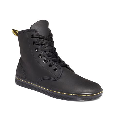 dr martens shoreditch high top sneakers  black black greasy lyst