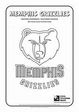 Nba Coloring Pages Logos Teams Basketball Cool Logo Grizzlies Memphis Sheets Kids Rockets Houston Template sketch template