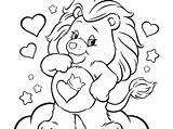 Coloring Care Lion Heart Brave Bear Pages Bears Cousins Meet Carebears Template sketch template