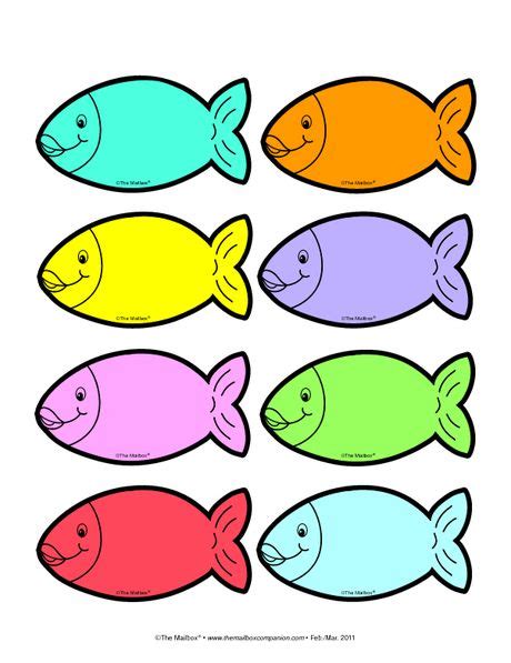colored fish templete preschool learning activities color activities