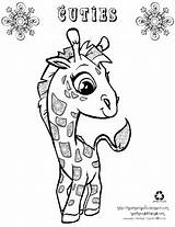 Coloring Giraffe Cute Pages Cartoon Cuties Kids Colouring Animal Baby Giraffes Creative Colour 2010 sketch template