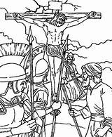 Coloring Jesus Crucifixion Pages Crucified Tomb Friday Good Christ Printable Drawing Getdrawings Getcolorings Empty Bible Print Choose Board sketch template