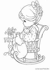 Precious Coloring Baby Pages Moments Girl Getdrawings sketch template