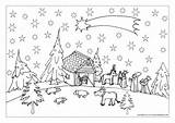 Ausmalbild Krippe Adventskalender Lebkuchenhaus Ausmalbilder Weihnachten Türchen Teil Ausmalbilderfureuch sketch template