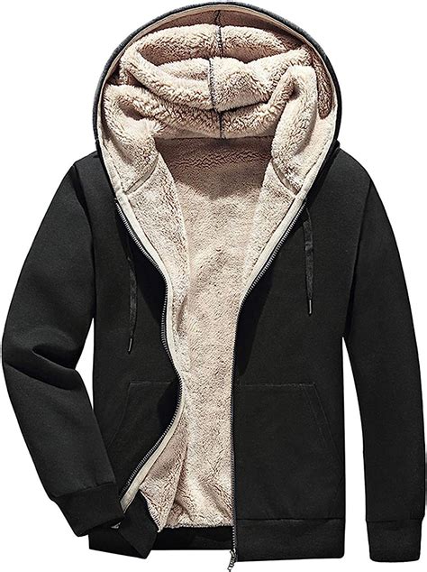 pehmea mens warm thicken fleece hoodie sherpa lined full zip sweatshirt jacket  amazon mens