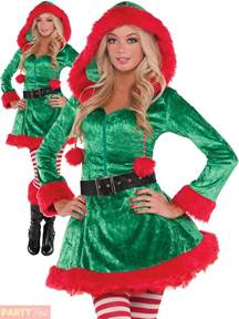 Ladies Sexy Elf Costume Adults Christmas Mrs Santa Claus