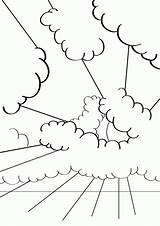 Cloud Clouds Coloring Pages Sun Printable Kids Sky Drawings Color Through Template Print Heaven Clipart Line Drawing Sheet Bestcoloringpagesforkids Sheets sketch template