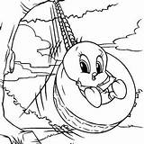 Baby Looney Tunes Coloring Tweety Swing Bunch Daffy Baloon sketch template