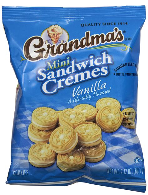 grandmas sandwich cookies vanilla creme minis  ounce pack