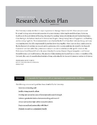 research action plan templates   ms word