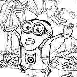 Coloring Pages Minions Banana Minion Getdrawings sketch template
