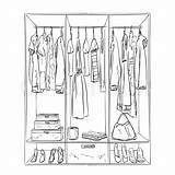 Wardrobe Sketch Drawing Cupboard Closet Clothes Interior Vector Clip Room Drawn Hand Getdrawings Coat Illustrations Paintingvalley Similar sketch template