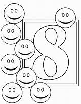 Coloring Printable Numbers Pages Kids Number Color Eight Print Children Letters Large Book Make sketch template