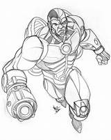 Cyborg Marvel Sketches Herois Liga Coloridos Cyborgs Jovens Titãs Ramos Justiça Rick Russell sketch template