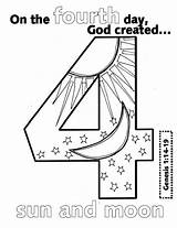Creation Days Bible Coloring Numbers Pages Sunday School Crafts Looktohimandberadiant Kids Activities God Gods Preschool Craft Board Story Genesis Lessons sketch template