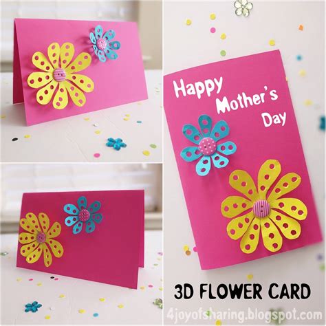 diy mothers day  flower card  joy  sharing