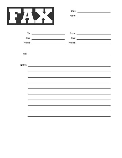 printable downloadable fax cover sheet printable templates