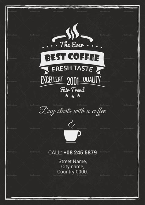 coffee menu design template  psd publisher word