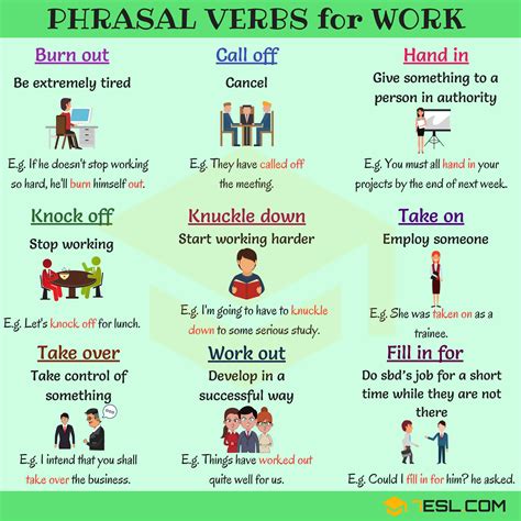 phrasal verbs  work learn english english idioms learn english