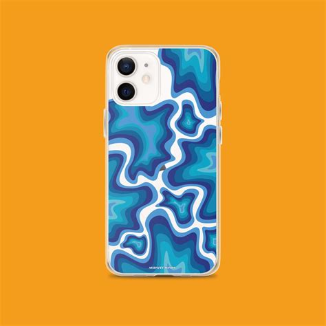 Trippy Psychedelic Blue Iphone Case Hippie Aesthetic Phone Etsy