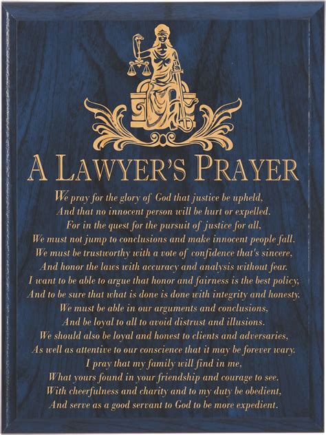 Lawyer Prayer Plaque Personalized Poem Engraved Attorney T Etsy