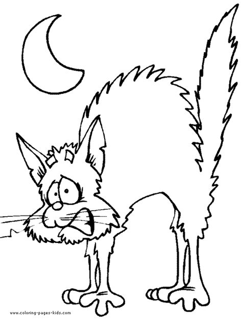 scary cat color page  printable coloring sheets  kids