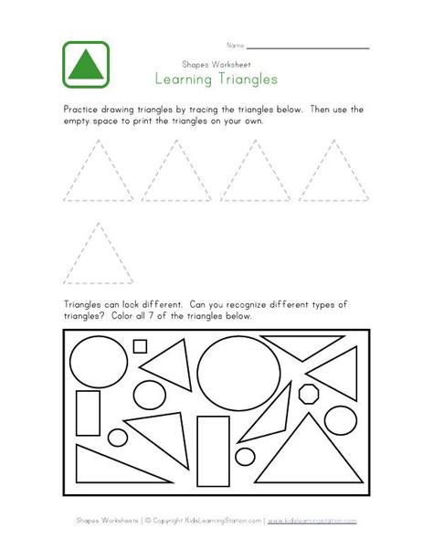triangle worksheet triangle worksheet shape worksheets  preschool