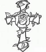 Cross Coloring Pages Printable Tattoo Adult Drawings Crosses Kids Adults Step Rose Roses Colouring Fun Print Gif sketch template