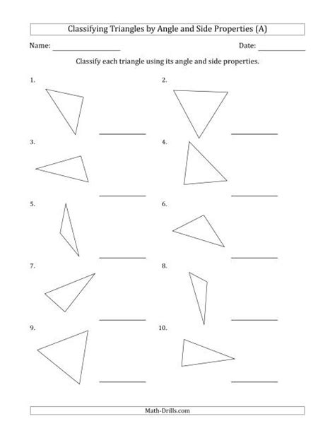 Classifying Triangles By Angle And Side Properties No