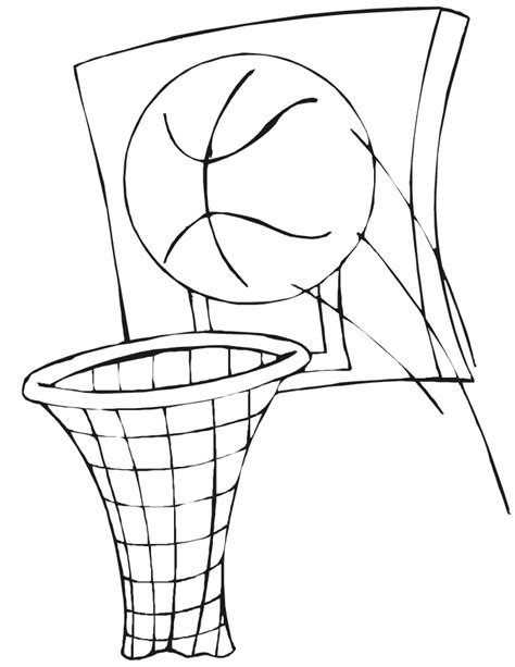 basketball coloring picture ball  net