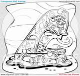 Blob Cartoon Coloring Garbage Monster Outlined Clipart Vector Illustration Thoman Cory Regarding Notes Quick sketch template