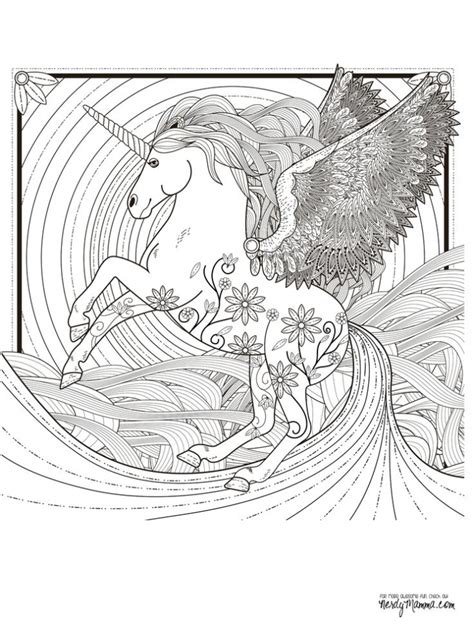 unicorn coloring pages  adults fz