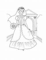 Coloring Princess Married Prince Pages Wedding sketch template