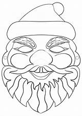Mask Christmas Coloring Pages Year sketch template