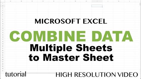 excel combine data  multiple worksheets tabs   master