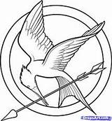Hunger Games Coloring Mockingjay Logo Pages Printable Printablee Via sketch template