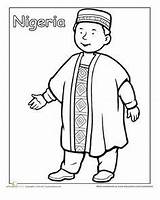 Coloring Pages Traditional Nigerian Kids Clothing Worksheets Around Colouring Dress Education Children Outfits Sheet Nigeria Sheets Cultures India Worksheet Clothes sketch template