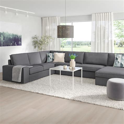 kivik corner sofa  seat  chaise longueskiftebo dark grey ikea
