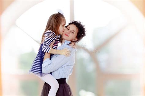 Mom Picked Up Her Daughter Stock Image Image Of People Together