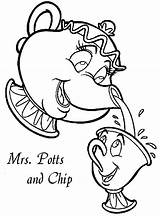 Beast Beauty Potts Mrs Coloring Pages Disney Drawing Chip Book Outline Tea Drawings Printable Pouring Print Choose Board Wondersofdisney Webs sketch template