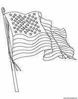 Flag Coloring Pages American Waving Printable Print sketch template