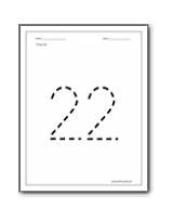 Number 22 Worksheet Worksheets Color Preschool Trace Numbers Kindergarten Handwriting Softschools sketch template