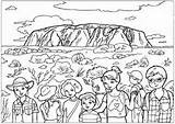 Colouring Uluru Coloring Australia Pages Kids Outback Rock Australian Ayres Familyholiday Animals Related Ayers Designlooter Theme Aboriginal Printable Family Village sketch template