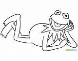 Kermit Coloring Pages Frog Muppets Printable Template Piggy Miss Disneyclips Lying Down sketch template