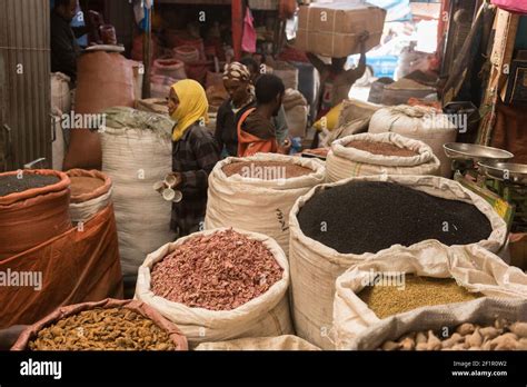 ethiopia addis ababa grains  sale  addis merkato  largest open air market